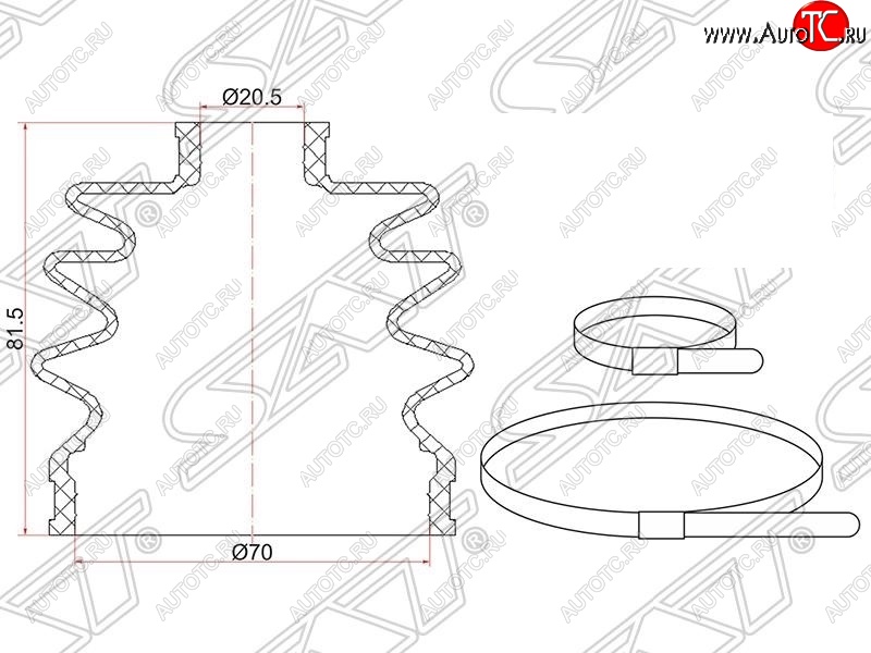 459 р. Пыльник ШРУСа (наружный) SAT  Mazda 2/Demio  DW (1996-2002), Subaru Impreza  GC (1992-2000)  с доставкой в г. Тамбов