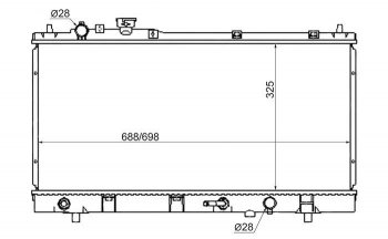 Радиатор двигателя SAT (трубчатый, МКПП/АКПП) Mazda 323/Familia седан BJ дорестайлинг (1998-2000)