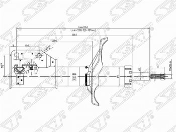 2 699 р. Правый амортизатор передний SAT Mazda 323/Familia седан BJ дорестайлинг (1998-2000)  с доставкой в г. Тамбов. Увеличить фотографию 1