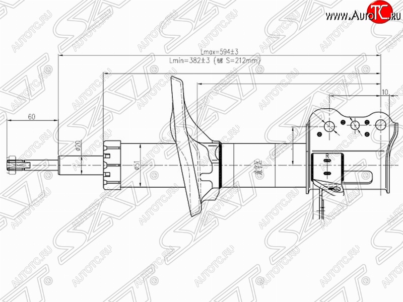 2 699 р. Правый амортизатор задний SAT  Mazda 323/Familia  седан - Premacy  с доставкой в г. Тамбов