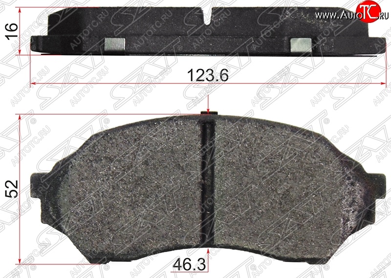 1 239 р. Колодки тормозные SAT (передние) Mazda 323/Familia седан BJ дорестайлинг (1998-2000)  с доставкой в г. Тамбов