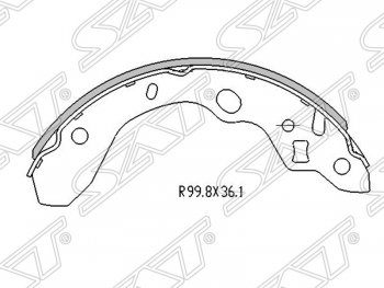 1 129 р. Колодки тормозные задние SAT   Mazda 323/Familia  седан (1998-2000) BJ дорестайлинг  с доставкой в г. Тамбов. Увеличить фотографию 1