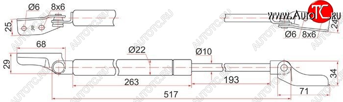 859 р. Левый газовый упор крышки багажника SAT  Mazda Premacy (1999-2004)  с доставкой в г. Тамбов