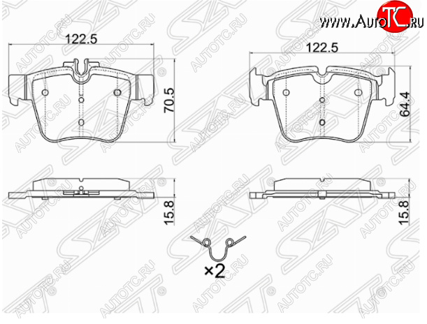 1 239 р. Комплект задних тормозных колодок SAT  Mercedes-Benz C-Class  W205 (2015-2018) дорестайлинг седан  с доставкой в г. Тамбов