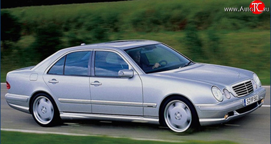 8 149 р. Пороги накладки AMG E55 Mercedes-Benz E-Class W210 дорестайлинг седан (1996-1999) (Неокрашенные)  с доставкой в г. Тамбов