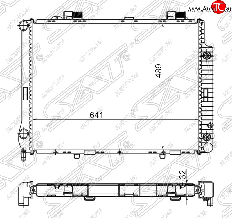 9 499 р. Радиатор двигателя SAT (пластинчатый, 2.8/3.2, АКПП)  Mercedes-Benz E-Class  W210 (1996-2003) дорестайлинг седан, дорестайлинг универсал, универсал рестайлинг  с доставкой в г. Тамбов