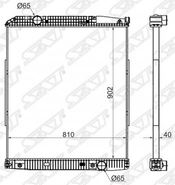 Радиатор двигателя (пластинчатый, МКПП/АКПП) SAT Mercedes-Benz (Мерседес-Бенс) Actros (Актрос) (1995-2024)