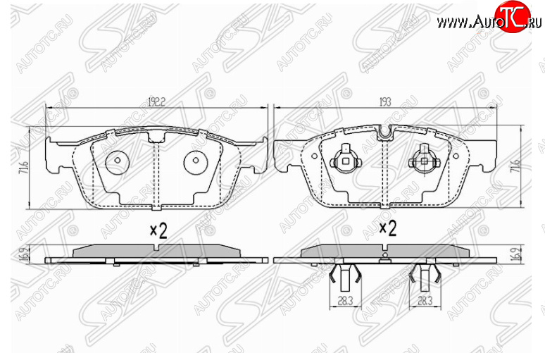 1 689 р. Комплект передних тормозных колодок SAT  Mercedes-Benz GL class  X166 - ML class  W166  с доставкой в г. Тамбов