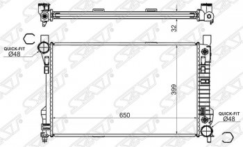 5 899 р. Радиатор двигателя (трубчатый, МКПП/АКПП) SAT  Mercedes-Benz C-Class  W203 - SLK class  R171  с доставкой в г. Тамбов. Увеличить фотографию 1