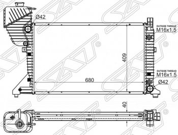 Радиатор двигателя SAT (трубчатый, АКПП) Mercedes-Benz (Мерседес-Бенс) Sprinter (Спринтер)  W906 (2014-2018) W906 рестайлинг