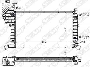 10 699 р. Радиатор двигателя SAT (пластинчатый, АКПП) Mercedes-Benz Sprinter W905 рестайлинг (2000-2006)  с доставкой в г. Тамбов. Увеличить фотографию 1