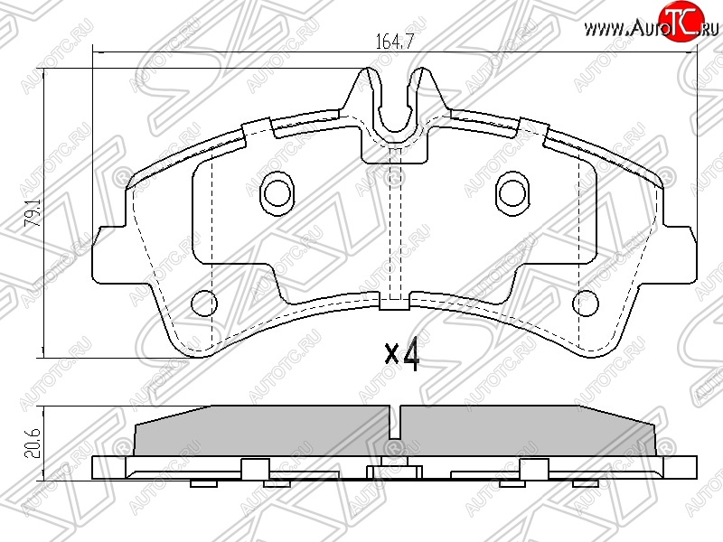 1 649 р. Колодки тормозные задние SAT Mercedes-Benz Sprinter W906 (2006-2013)  с доставкой в г. Тамбов