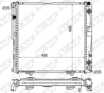 7 599 р. Радиатор двигателя SAT (пластинчатый, 2.0/2.2, АКПП) Mercedes-Benz E-Class W124 седан дорестайлинг (1984-1993)  с доставкой в г. Тамбов. Увеличить фотографию 1