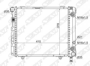 Радиатор двигателя SAT (пластинчатый, 2.2, МКПП/АКПП) Mercedes-Benz E-Class W124 седан дорестайлинг (1984-1993)