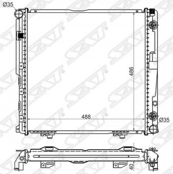 8 249 р. Радиатор двигателя SAT (пластинчатый, 2.0/2.2/2.3, АКПП) Mercedes-Benz E-Class W124 седан дорестайлинг (1984-1993)  с доставкой в г. Тамбов. Увеличить фотографию 1