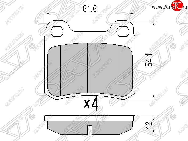 779 р. Колодки тормозные задние SAT Mercedes-Benz C-Class W202 дорестайлинг седан (1993-1997)  с доставкой в г. Тамбов