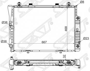 8 999 р. Радиатор двигателя SAT (пластинчатый, 2.8/3.0/3.2, МКПП/АКПП)  Mercedes-Benz S class  W140 (1991-1998) Седан  с доставкой в г. Тамбов. Увеличить фотографию 1