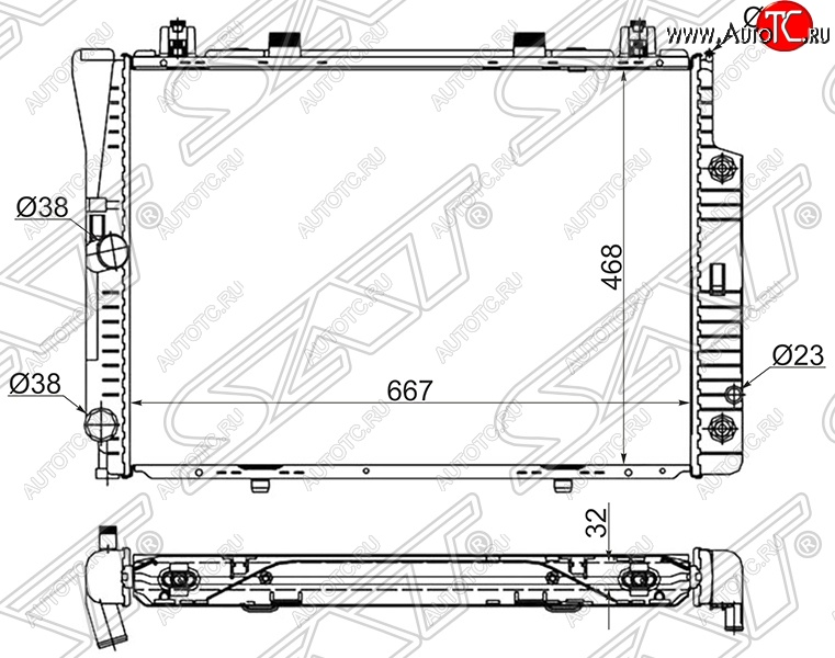 8 999 р. Радиатор двигателя SAT (пластинчатый, 2.8/3.0/3.2, МКПП/АКПП)  Mercedes-Benz S class  W140 (1991-1998) Седан  с доставкой в г. Тамбов