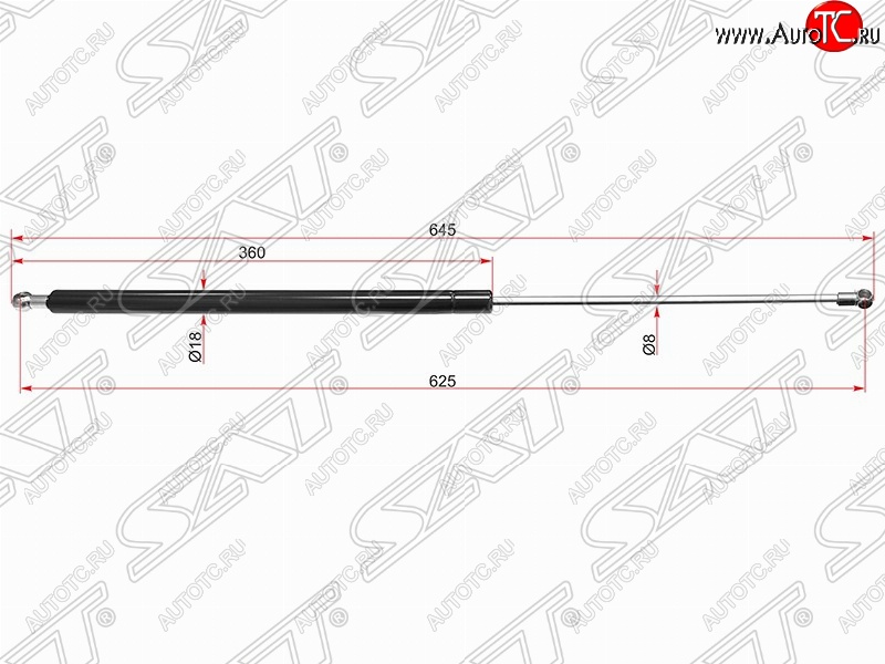 699 р. Упор крышки багажника SAT (газовый, LH=RH)  Mercedes-Benz ML class  W166 (2011-2015)  с доставкой в г. Тамбов