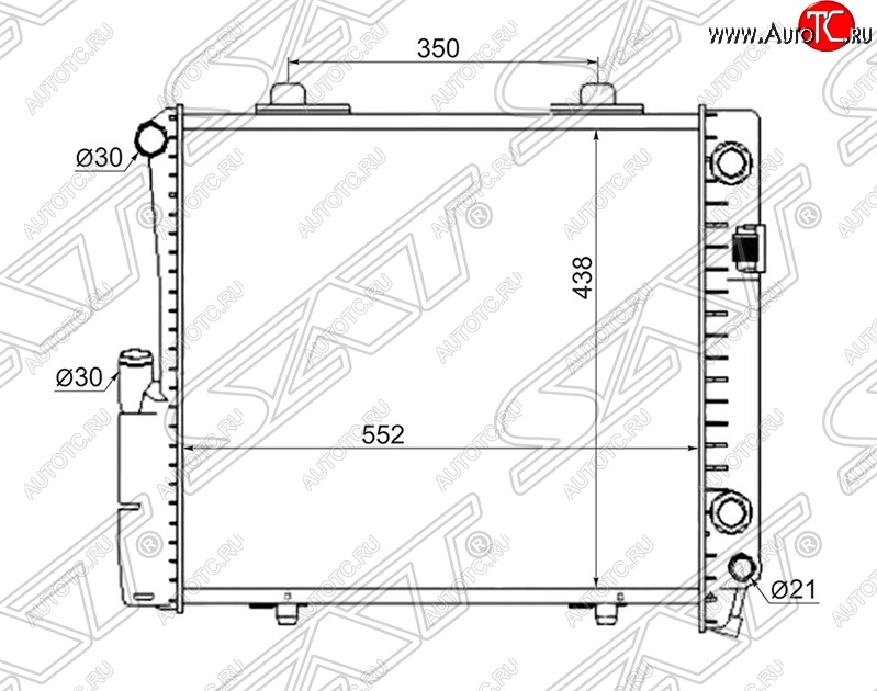 9 799 р. Радиатор двигателя (пластинчатый, 2.6/3.2, МКПП/АКПП) SAT Mercedes-Benz C-Class W201 седан (1982-1992)  с доставкой в г. Тамбов