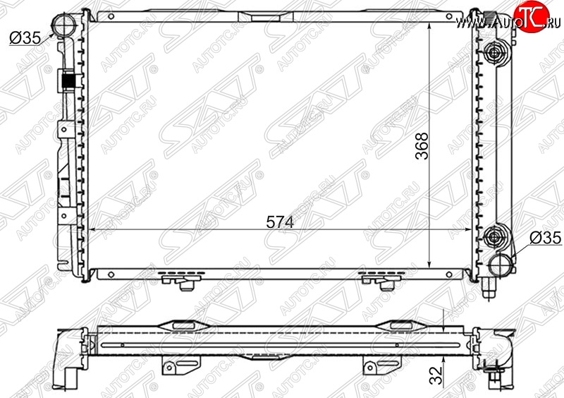 12 949 р. Радиатор двигателя (пластинчатый, 1.8/2.0/2.0D/2.2D, АКПП) SAT Mercedes-Benz C-Class W201 седан (1982-1992)  с доставкой в г. Тамбов