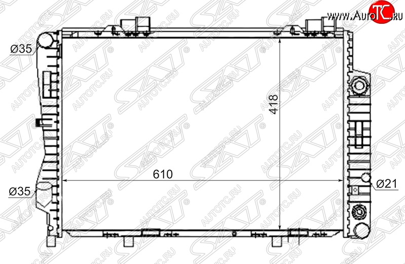 11 449 р. Радиатор двигателя (пластинчатый, 2.8/3.6, АКПП) SAT Mercedes-Benz C-Class S202 дорестайлинг универсал (1992-1997)  с доставкой в г. Тамбов