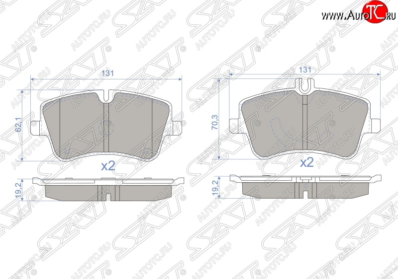 1 149 р. Колодки тормозные SAT (передние)  Mercedes-Benz C-Class  W203 (2000-2008) дорестайлинг седан, рестайлинг седан  с доставкой в г. Тамбов