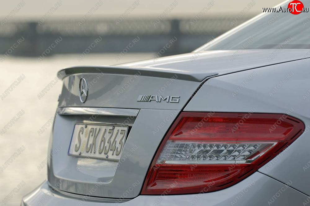 3 499 р. Спойлер багажника AMG Mercedes-Benz C-Class W204 дорестайлинг седан (2007-2011) (Неокрашенный)  с доставкой в г. Тамбов