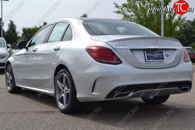 5 249 р. Лип спойлер C63 AMG Mercedes-Benz C-Class W205 дорестайлинг седан (2015-2018) (Неокрашенный)  с доставкой в г. Тамбов