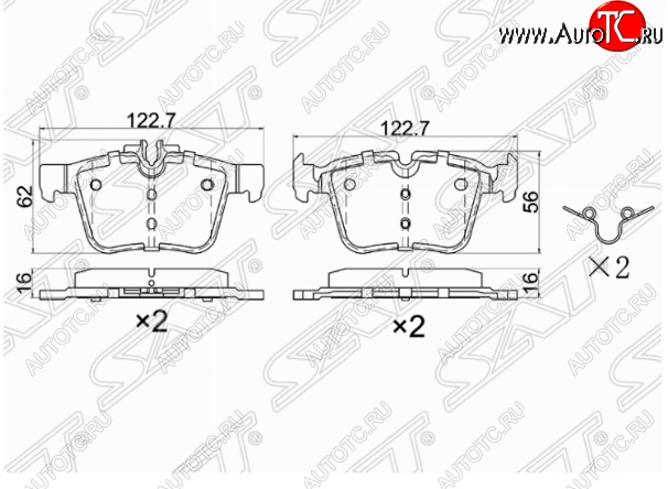 1 069 р. Комплект задних тормозных колодок SAT  Mercedes-Benz C-Class  W205 (2015-2018) дорестайлинг седан  с доставкой в г. Тамбов