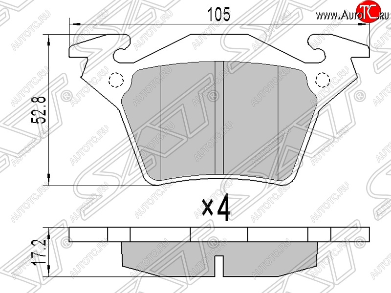 669 р. Колодки тормозные SAT (задние) Mercedes-Benz Vito W638 (1996-2003)  с доставкой в г. Тамбов