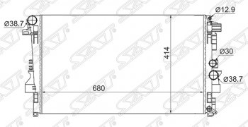 Радиатор двигателя (пластинчатый, 2.0D/2.2D/3.2/3.5, МКПП) SAT Mercedes-Benz Vito W639 дорестайлинг (2003-2010)