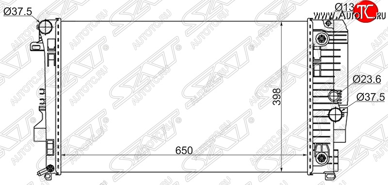 9 599 р. Радиатор двигателя (пластинчатый, 2.0D/2.2D/3.2/3.5, МКПП/АКПП) SAT  Mercedes-Benz Vito  W639 (2003-2014) дорестайлинг, рестайлинг  с доставкой в г. Тамбов