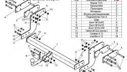 6 299 р. Фаркоп (колесная база 3.55/4.025, длинная база) Лидер Плюс Mercedes-Benz Sprinter W905 рестайлинг (2000-2006) (Без электропакета)  с доставкой в г. Тамбов. Увеличить фотографию 2