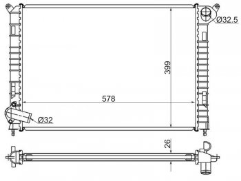 8 349 р. Радиатор двигателя (пластинчатый, МКПП) SAT Mini Cooper 2 (2001-2006)  с доставкой в г. Тамбов. Увеличить фотографию 1
