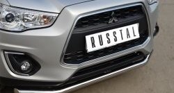 15 399 р. Одинарная защита переднего бампера диаметром 63 мм SLITKOFF Mitsubishi ASX 1-ый рестайлинг (2013-2016)  с доставкой в г. Тамбов. Увеличить фотографию 2