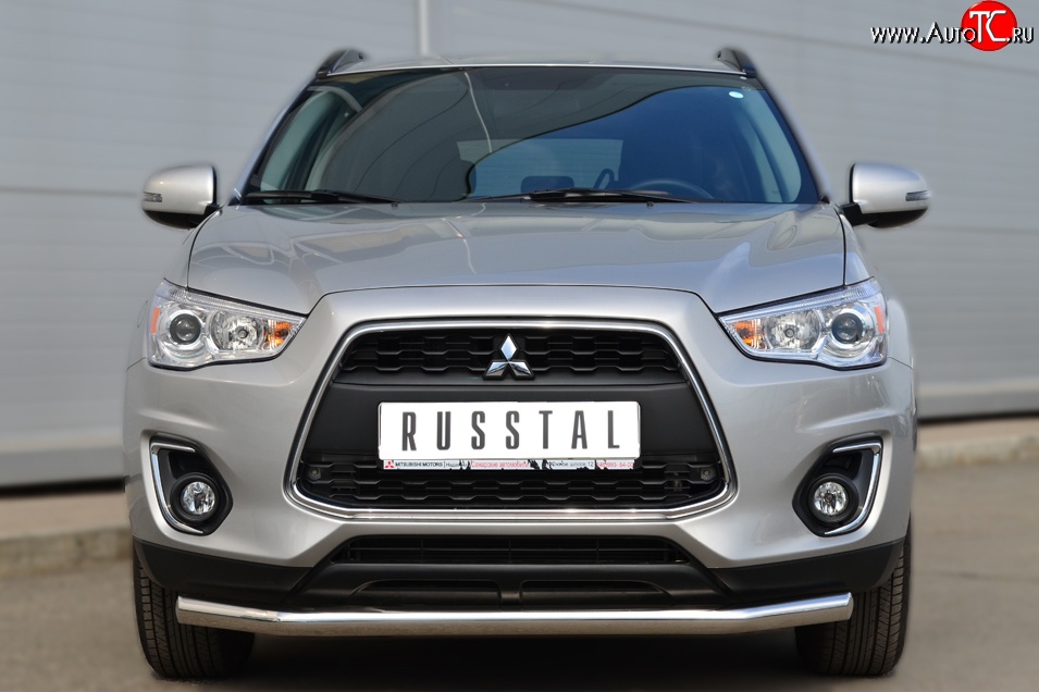 15 399 р. Одинарная защита переднего бампера диаметром 63 мм SLITKOFF Mitsubishi ASX 1-ый рестайлинг (2013-2016)  с доставкой в г. Тамбов