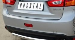 13 949 р. Одинарная защита заднего бампера из трубы диаметром 63 мм SLITKOFF  Mitsubishi ASX (2013-2016) 1-ый рестайлинг  с доставкой в г. Тамбов. Увеличить фотографию 2