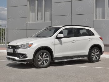 13 299 р. Защита переднего бампера (Ø63 мм, секции, нержавейка) SLITKOFF  Mitsubishi ASX (2017-2020) 2-ой рестайлинг  с доставкой в г. Тамбов. Увеличить фотографию 2