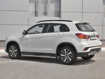 9 649 р. Защита заднего бампера (Ø63/2 по 42 мм, нержавейка) Russtal Mitsubishi ASX 2-ой рестайлинг (2017-2020)  с доставкой в г. Тамбов. Увеличить фотографию 2