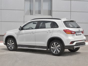 7 649 р. Защита заднего бампера (Ø63 мм, нержавейка) RUSSTAL Mitsubishi ASX 2-ой рестайлинг (2017-2020)  с доставкой в г. Тамбов. Увеличить фотографию 2