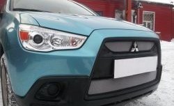 4 049 р. Сетка на бампер Allest (матовый хром) Mitsubishi ASX дорестайлинг (2010-2012)  с доставкой в г. Тамбов. Увеличить фотографию 2