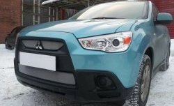 4 049 р. Сетка на бампер Allest (матовый хром) Mitsubishi ASX дорестайлинг (2010-2012)  с доставкой в г. Тамбов. Увеличить фотографию 3