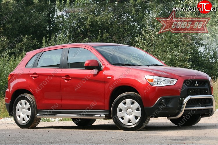 8 999 р. Защита переднего бампера Souz-96 (d60) Mitsubishi ASX дорестайлинг (2010-2012)  с доставкой в г. Тамбов