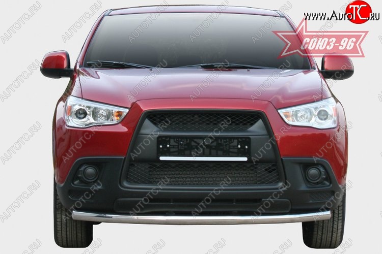 8 369 р. Защита переднего бампера одинарная Souz-96 (d60) Mitsubishi ASX дорестайлинг (2010-2012)  с доставкой в г. Тамбов