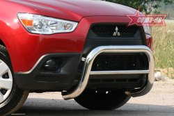 10 934 р. Защита переднего бампера Souz-96 (d76) Mitsubishi ASX дорестайлинг (2010-2012)  с доставкой в г. Тамбов. Увеличить фотографию 2