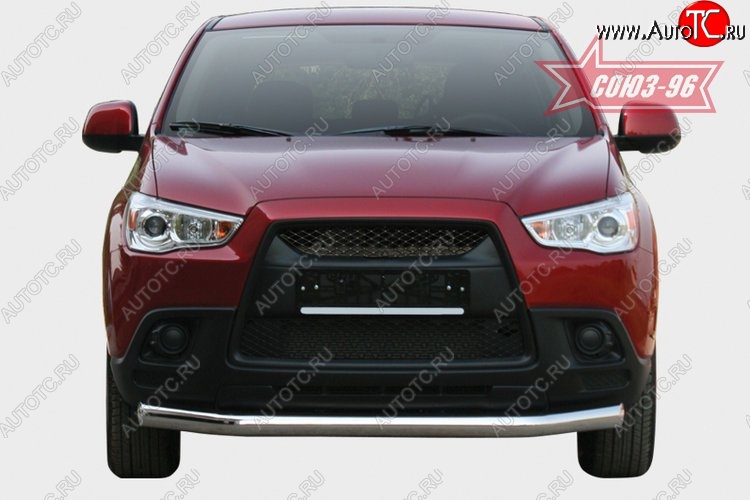 8 234 р. Защита переднего бампера Souz-96 (d76) Mitsubishi ASX дорестайлинг (2010-2012)  с доставкой в г. Тамбов