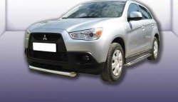 Защита переднего бампера из короткой трубы диаметром 76 мм Slitkoff Mitsubishi ASX дорестайлинг (2010-2012)