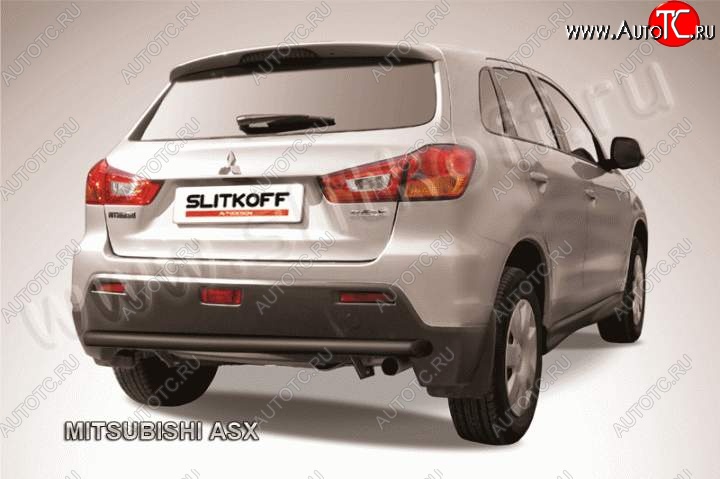 7 449 р. Защита заднего бампера из трубы d57 Slitkoff Mitsubishi ASX дорестайлинг (2010-2012) (Цвет: серебристый)  с доставкой в г. Тамбов