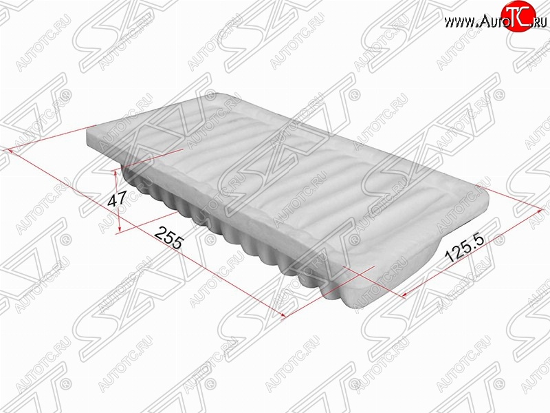 379 р. Фильтр воздушный двигателя SAT (255х125.5х47 mm)  Mitsubishi Colt ( Z20, Z30 хэтчбэк 3 дв.,  Z30) (2002-2009) дорестайлинг, хэтчбэк 5 дв. дорестайлинг  с доставкой в г. Тамбов